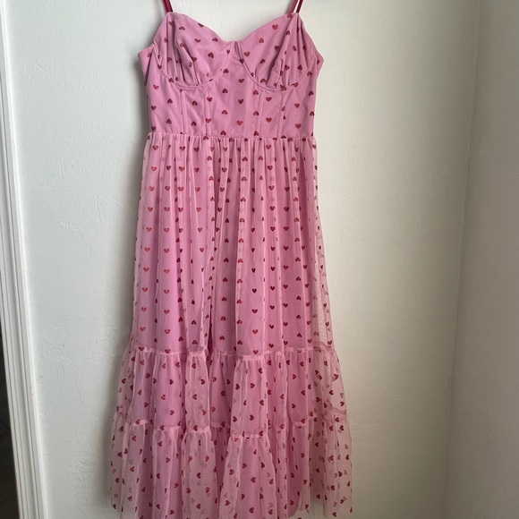 Betsey Johnson Pink Dress with Heart Motif NWT size 10💕💕💕💕💕💕💕💕💕💕💕💕💕💕💕💕💕 - Picture 3 of 8